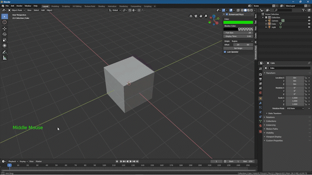 blender 28.3 screen cast keys demo