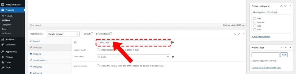 Add an SKU for your product