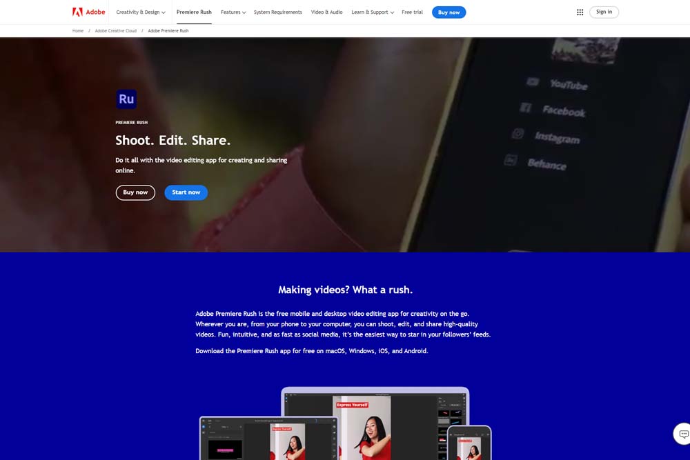 Adobe Premiere Rush - Fast Edits Across Devices