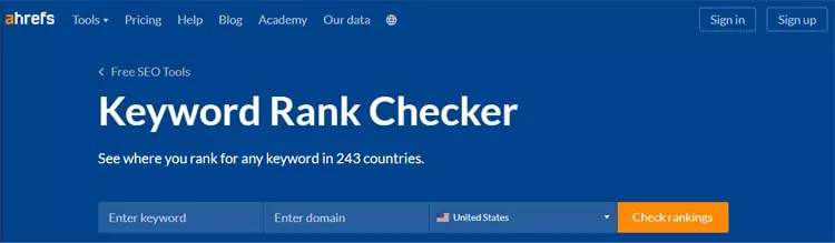 Ahrefs Quick Keyword Rank Checker Tools