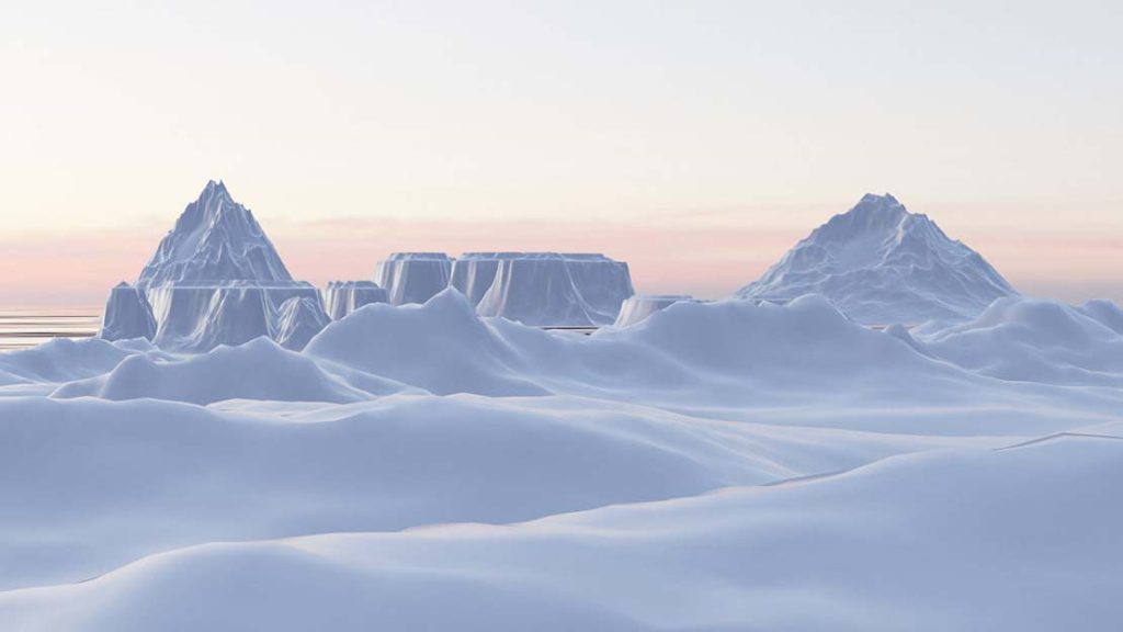 Blender example landscape render cold antarctic environment