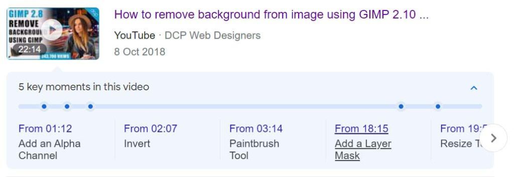 DCP YouTube video google rich result example