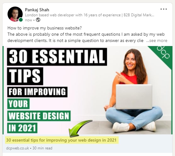 HTML Title LinkedIn Posts