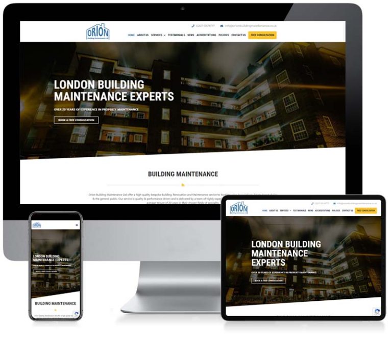 Orion Building Maintenance Ltd - Website Design