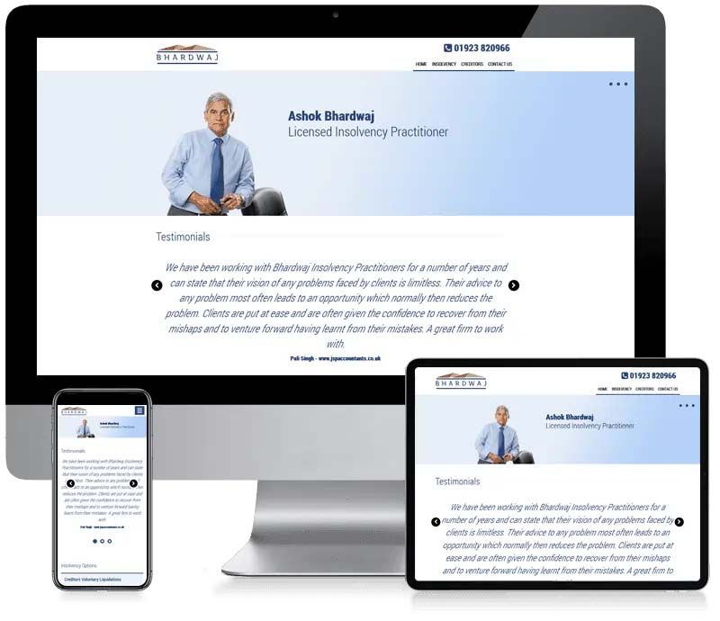 Bhardwaj Insolvency - Business Website Design