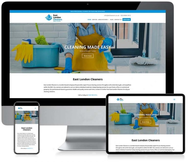 East London Cleaners - Custom CMS Web Design