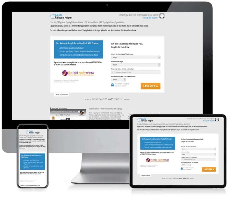 Equity Release Helper - Leadpoint Web Design