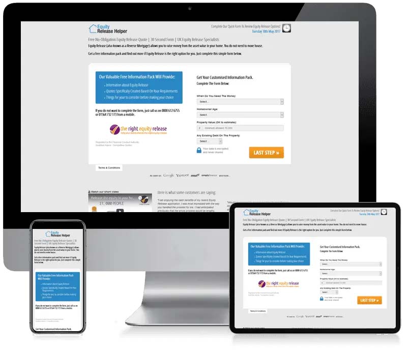 Equity Release Helper - Leadpoint Web Design