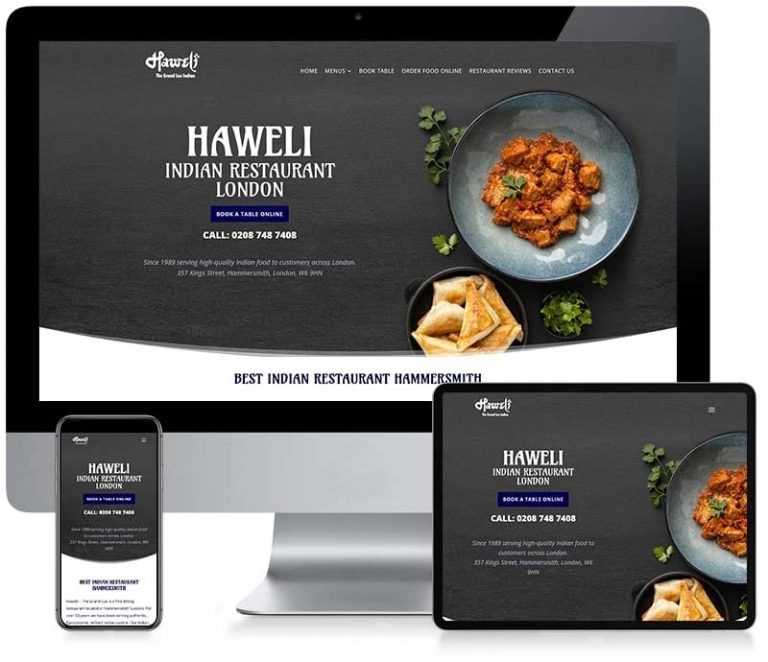 Haweli Hammersmith Indian Restaurant - Business Website Design