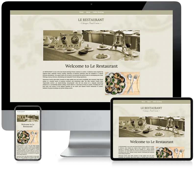 LeRes French Restaurant - Restaurant Website Design