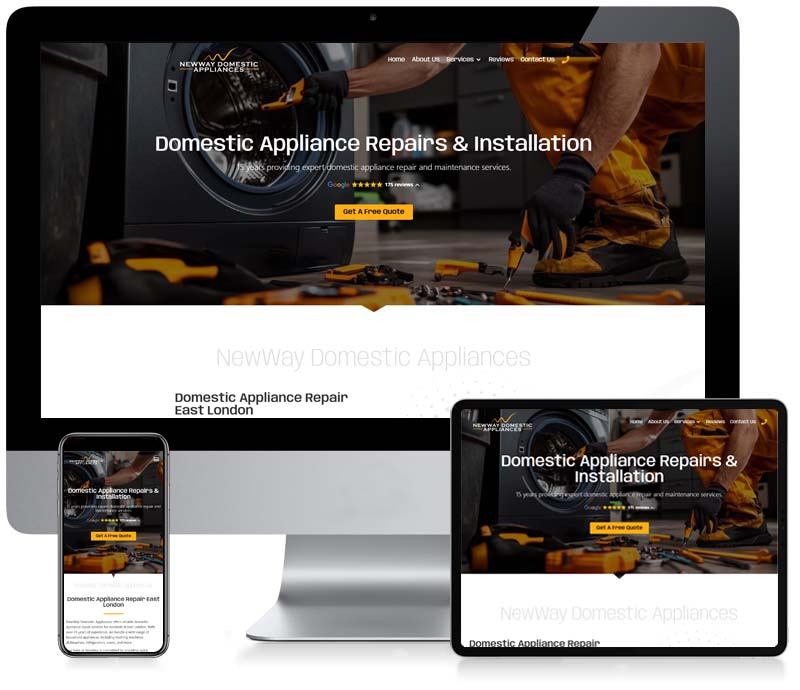 NewWay Domestic Appliances WordPress Web Design