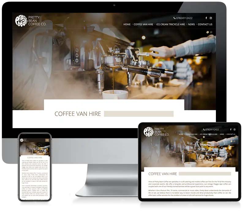 Pretty bean Coffee - Restaurant Web Design