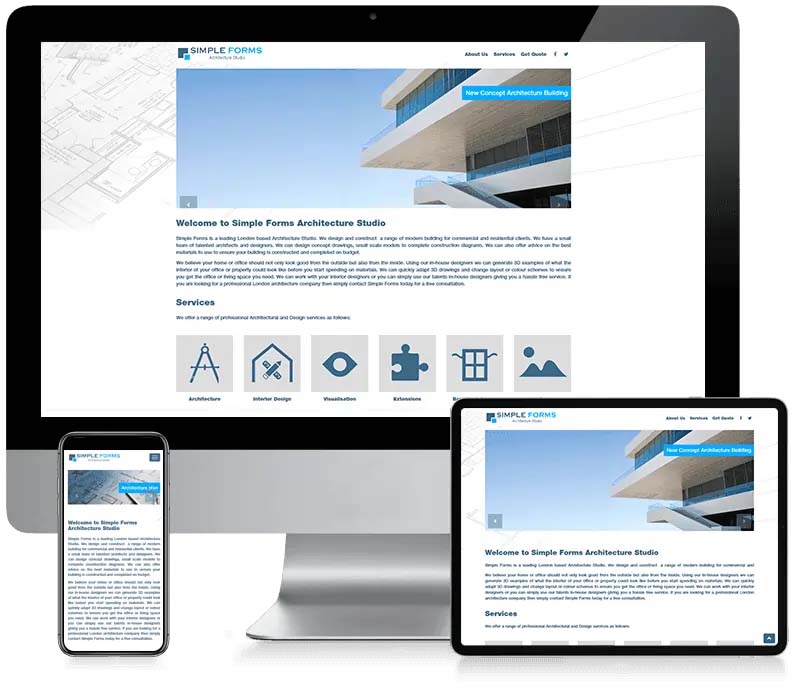 Simple Forms Architecture - Constrction Company Website Design