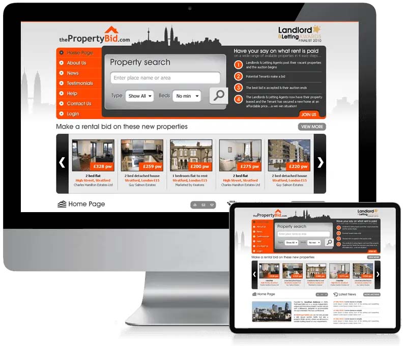 The Property Bid - Estate Company Web Design