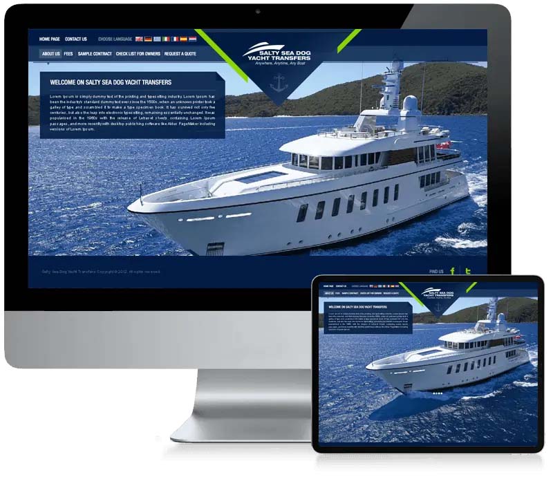 Salty Sea Dog Yacht Transfers - Yacht Transfer Web Design