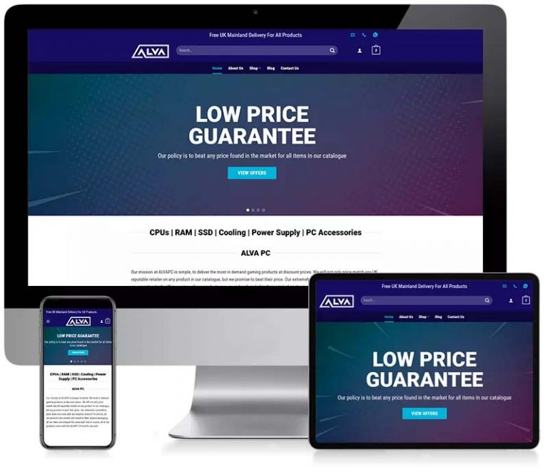ALVA PC - PC Component Ecommerce Web Design