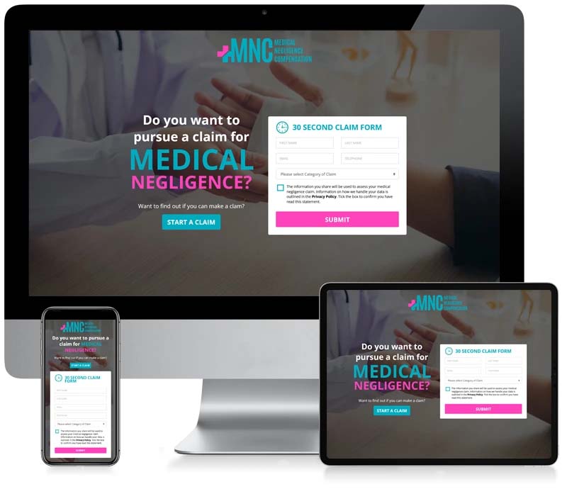 Medical Negligence Compensation - Medical Claims Lead Generation Website