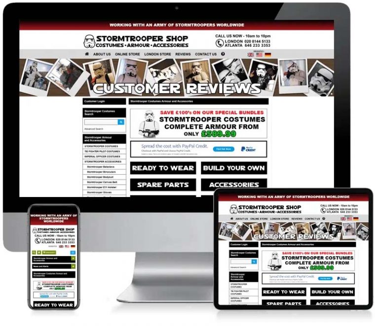 Stormtrooper Costumes - Ecommerce Website Design