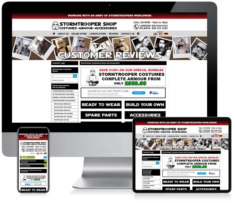 Stormtrooper Costumes - Ecommerce Website Design