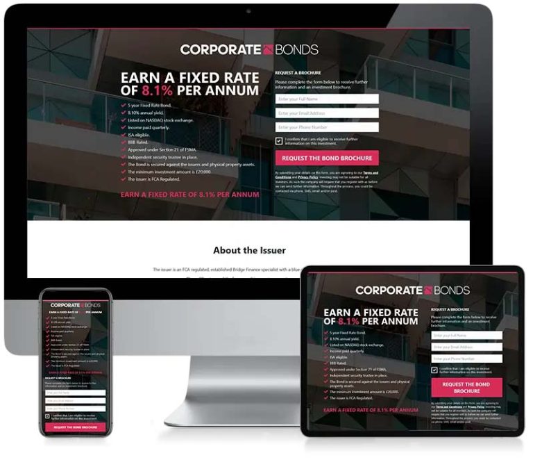 Corporate Bonds - Lead Generation Web Design