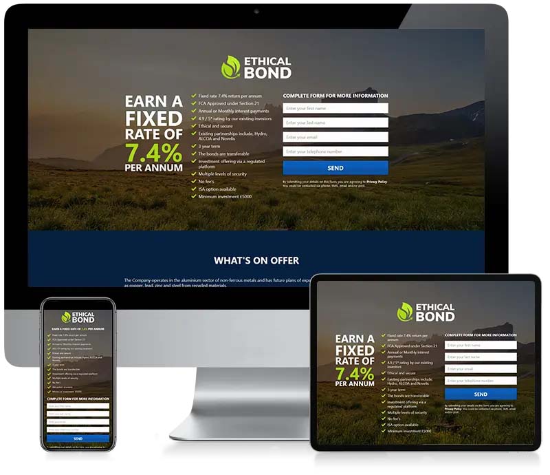 Ethical Bond - Lead Generation Web Design