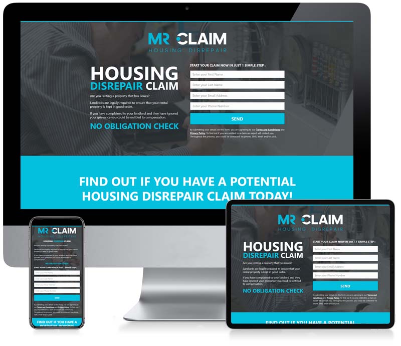 Mr Claim - Housing Disrepair - Lead Generation Web Design