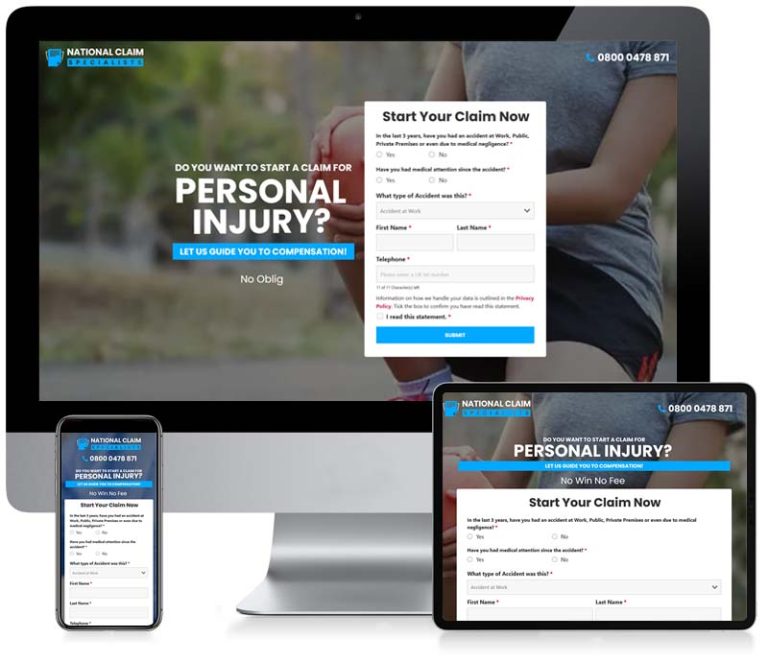 National Claim Specialists - Lead Generation WordPress Web Design