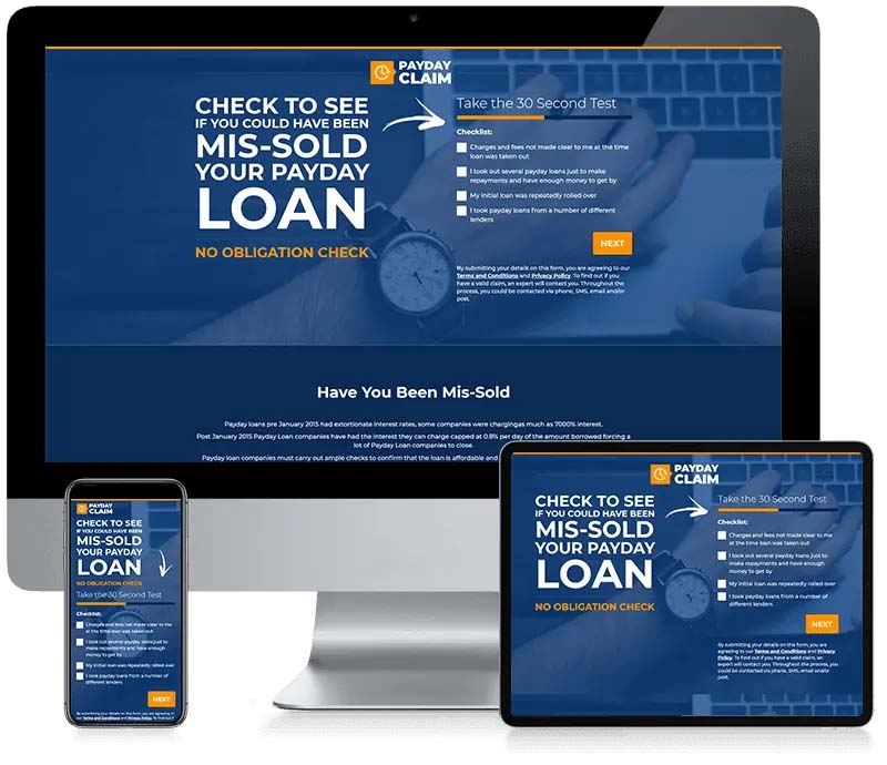 Payday Claim - Lead Generation Web Design