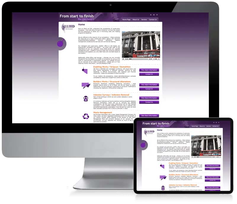 Allied Site Personnel - Construction Recruitment Website Design