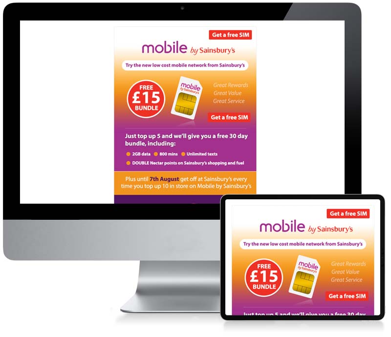 Mobile by Sainsbury - Mobile Custom Email Creative Design