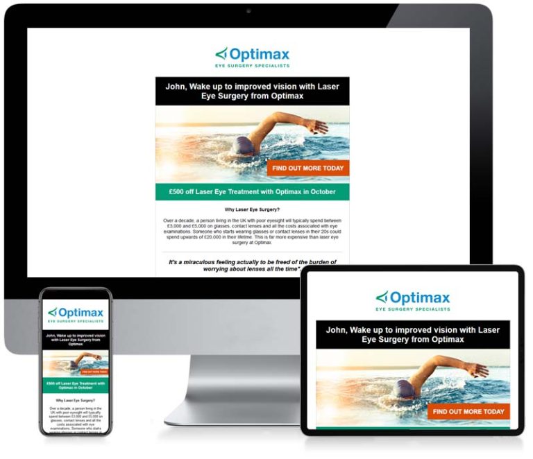Optimax - Laser Eye Surgery - Newsletter Design