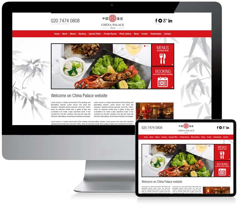 China Palace Excel - Restaurant Web Design