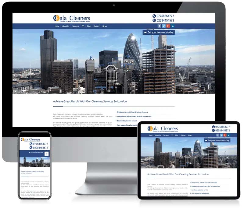 Gala Cleaners - Cleaning Company Web Design