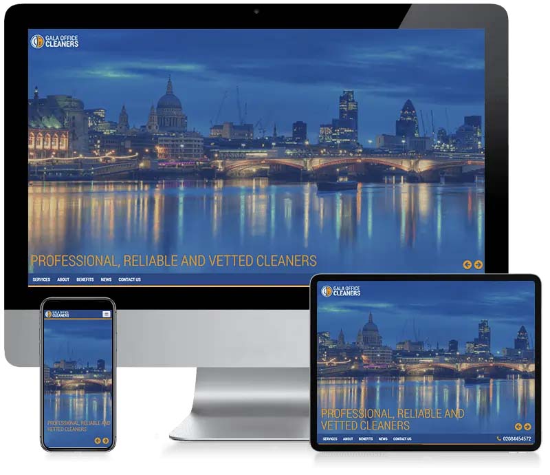 Gala Office Cleaners - Cleaning Company Web Design