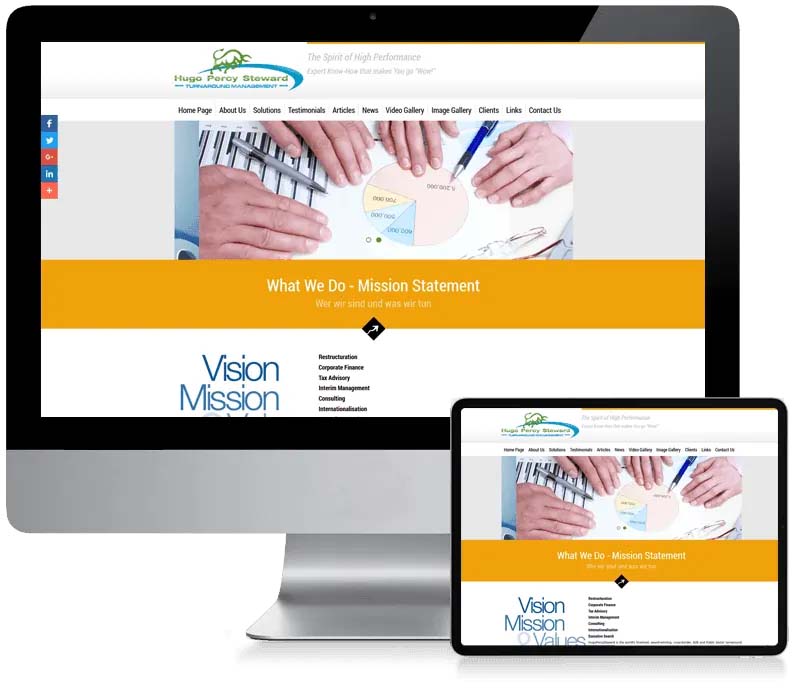 Hugo Percy Steward - Investment CMS Web Design