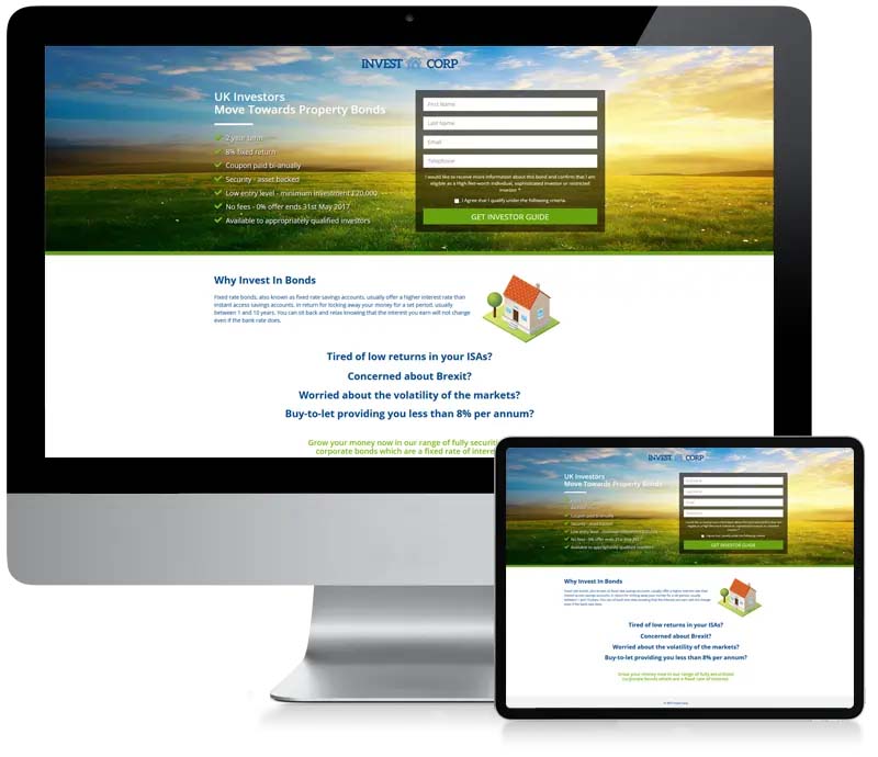 Invest Corp - Lead Generation Web Design