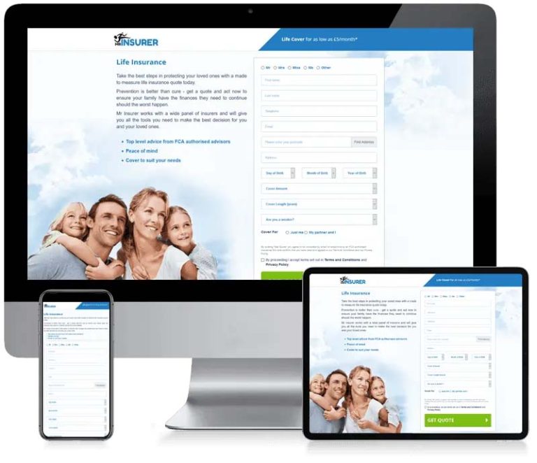 Mr Insurer - Lead Generation Web Design