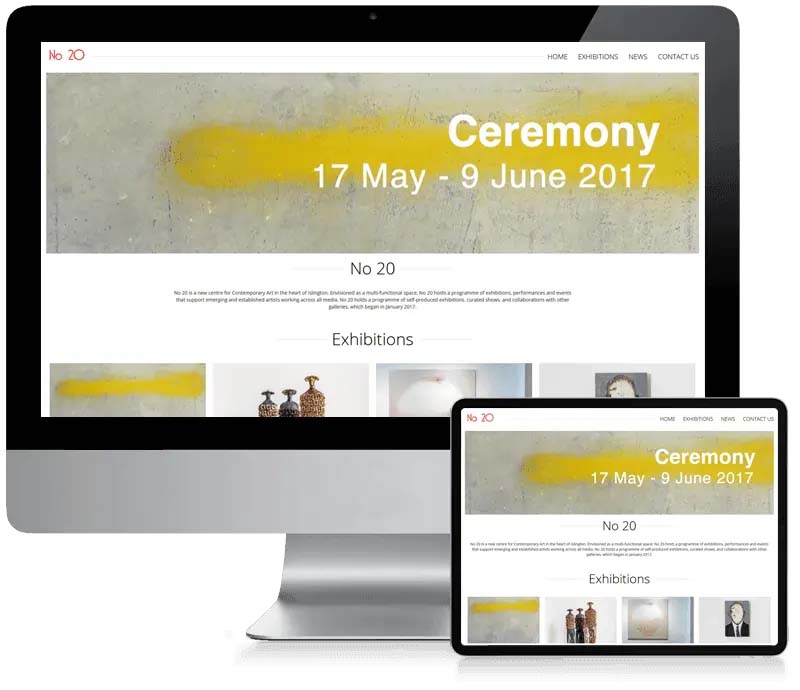 No 20 Arts - Gallery Web Design