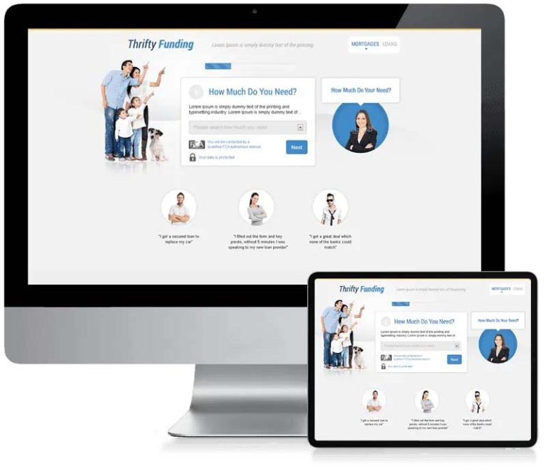 Thrifty Funding - Lead Generation Web Design