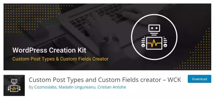 WCK Custom Post Types & Custom Fields Creator Plugin