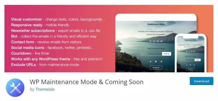 WP Maintenance Mode & Coming Soon WordPress Plugin